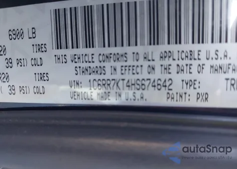 2017 Ram 1500 Express 4X4 5'7 Box из США, поврежденный, VIN 1C6RR7KT4HS674642